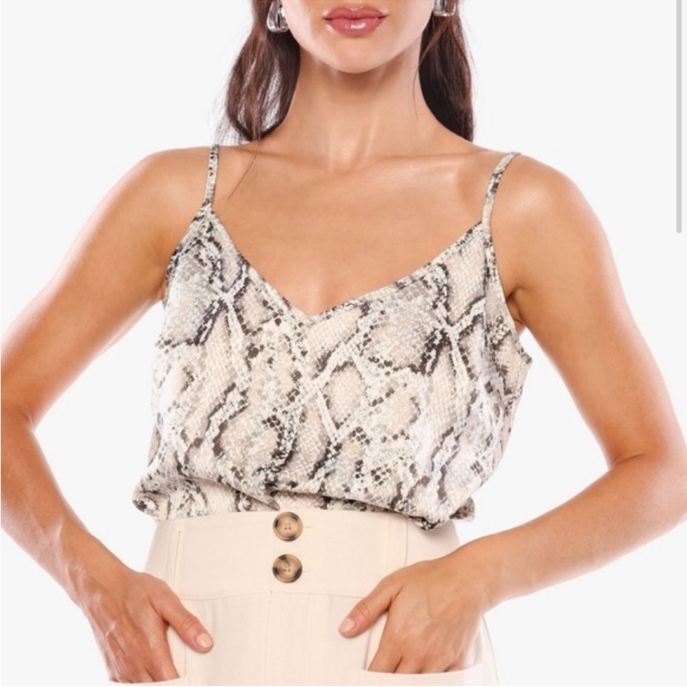 Cara Santana python snakeskin print v neck cami size S